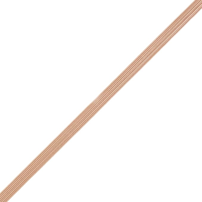 Mandala Crafts 6mm 50 Yds Roll of Nude Elastic Bands for Sewing - 1/4 Flat Elastics Cord - 1 4 Inch Braided Stretch Straps for Crafting