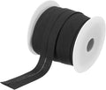 MECCANIXITY 1 Inch Single Fold Bias Tape Polyester Continuous Bulk Bias Tape for Sewing, Seaming Quilting Hemming Binding Crafts (Black 25 Yards)