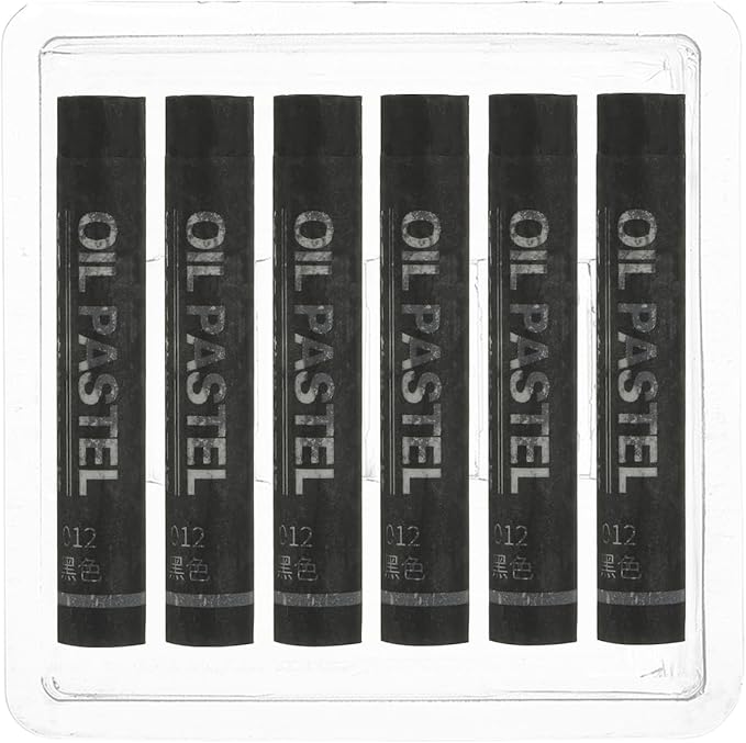 PATIKIL Black Oil Pastels, 6Pcs Soft Oil Crayons Creamy Pastels Stick Art Supplies for Art Painting Drawing Blending Graffiti for Drawing Beginners Artists