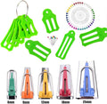 HONEYSEW Set of 15 Size Fabric Bias Tape Maker Tools Fabric Sewing Quilting Bias Binding Maker Come with 40 pcs of Multi-Color Quilting Pins Jelly Roll Sasher Tool Set