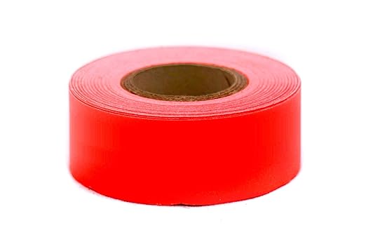 ChromaLabel 1 Inch Clean Remove Color Code Tape, 500 Inch Roll, Fluorescent Red-Orange