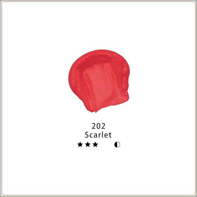 Artecho Red Acrylic Paint, Scarlet Red Paint (120ml / 4.05oz) Tubes, Art Craft Paints for Canvas, Rock, Stone, Wood, Fabric, Art Supplies