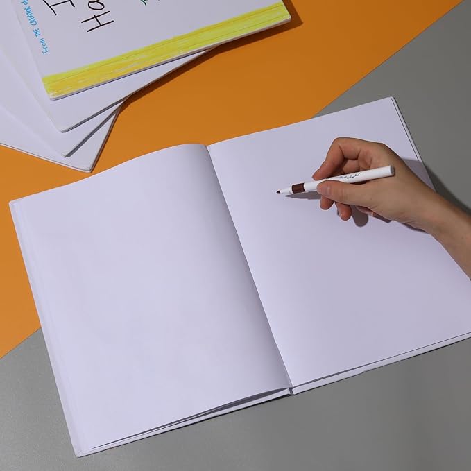 36 Pack Hardcover Blank Book,8.5x11 Inch Unlined Sketchbook Journal - 18 Sheets/36 Pages Each, Bulk Pack of White Hardcover Blank Books for Writing, Drawing Make Your Own Book, Multi-Purpose for Students & Adults
