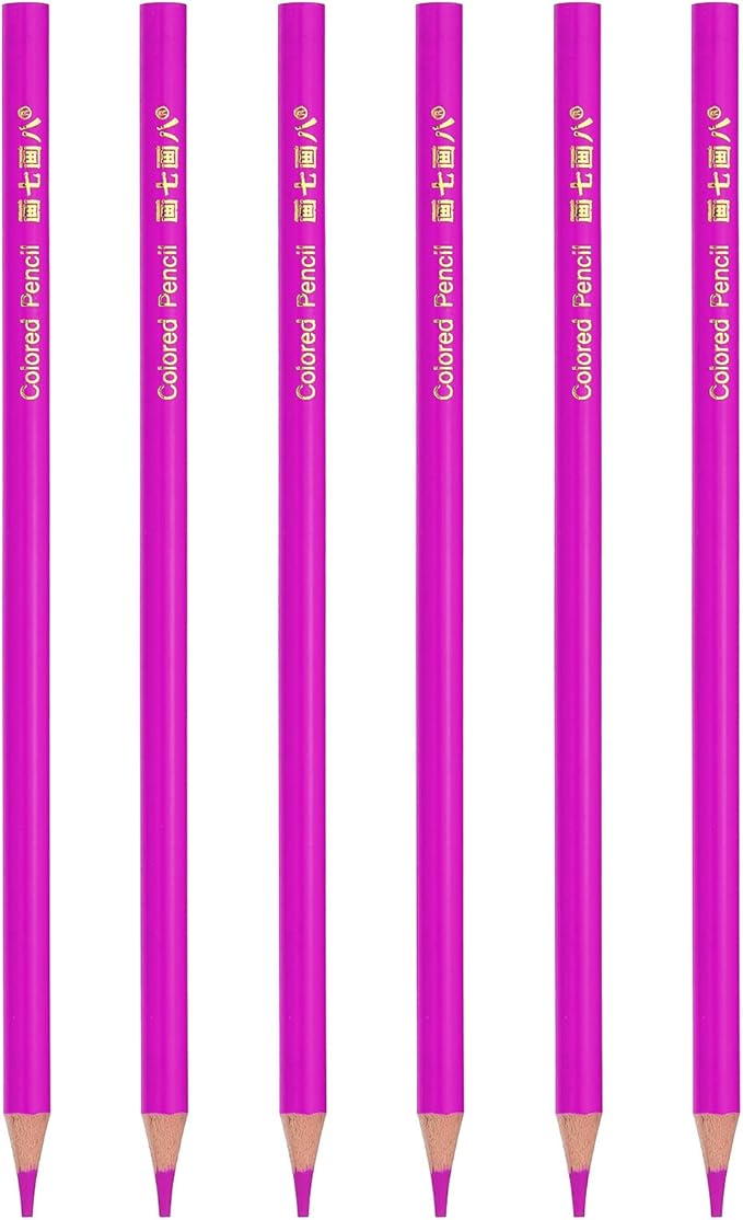 PATIKIL Rose Red Colored Pencils Set,6 Pcs Oil Color Pencils Wooden Coloring Drawing Pencil for Artists Art Painting