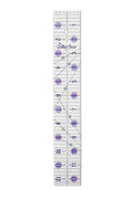The Quilted Bear Quilting Rulers - Transparent Acrylic Non Slip Quilting, Patchwork & Sewing Ruler with Clear Black Lines & 30, 45 & 60 Degree Angles for Perfect Accuracy & Precision (2" x 12.5")