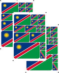 vmcoatdu Namibia Flag Laser Printing Sticker 3 Pcs Decal in Multiple Sizes Stickers (Green Namibia)