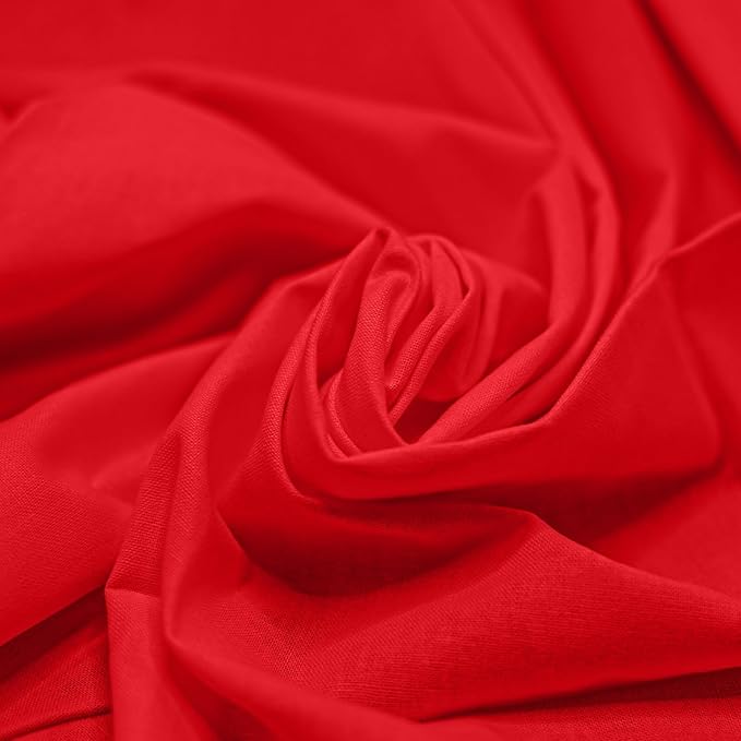 10 Pieces 18 x 21 Inches Cotton Fabric Precut Quilting Fabric Bundles Solid Colors Layer Cakes Quilt Material for DIY Craft Sewing Embroidery (Red)