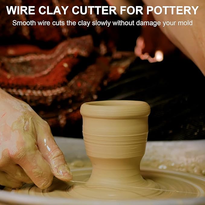 Clay Wire Cutter,Wire Tool,Sculpting Tools for Kids-Ceramic Wire Clay Cutting of Garrote Wire for DIY Plasticine Cheese Cutting Soap Candle