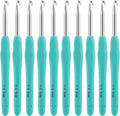 Vodiye 10PCS Crochet Hooks, Professional Extra Long  5.5mm Crochet Hook, Ergonomic Handle Crochet Hooks Set, Crochet Needle for Beginners and Experienced Crochet Hooks Lovers (10pcs - 5.5mm)
