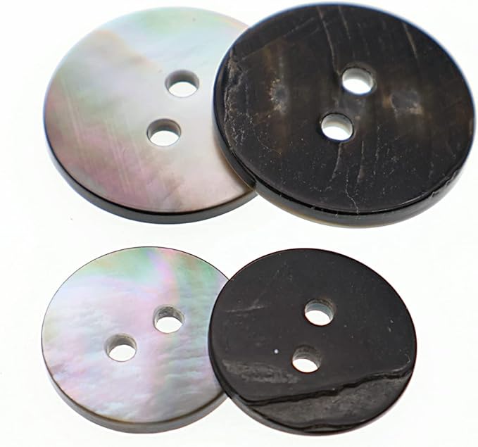 Leekayer 22 Pieces Genuine Mother of Pearl Blazer Buttons Suit Set 20mm 15mm Natural Black MOP Shell Buttons Bulk for Men (Black MOP),YBZBK-B
