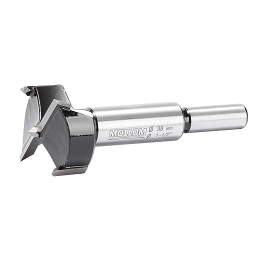 Mollom 1-1/2" (38mm) Forstner Drill Bit for Precise Woodworking with Durable YG8 Carbide Thickness of 2.0mm,This Hinge Cutter Tool is Ideal for Hard Wood, Plastic, Plywood