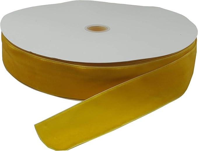 10 Yards Velvet Ribbon Spool (Yellow, 1 1/2")