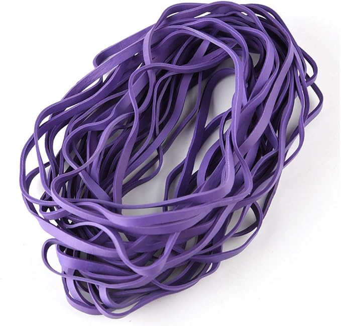 Coopay 120 Pieces Large Rubber Bands Bulk, 8 Inches Heavy Duty Strong Elastic Bands for Office Supply School Home, Securing Trash Can Garbage Cans, File Folders (Purple)