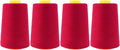 Mandala Crafts 4 Pack of Serger Threads Cones Spools - 40S/2 24000 Yards Polyester Cranberry Threads for Sergers Machine and Overlock Quilting Sewing Machine