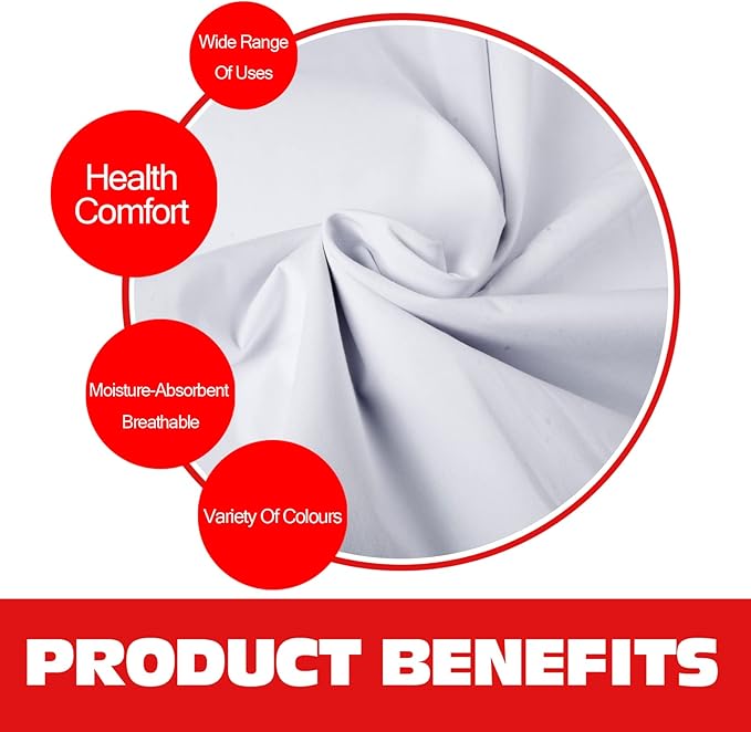 100% White Cotton Fabric for Sewing by 3 Yards, 59”Width Quilting Fabric Medium Weight 5.8 oz, Muslin Fabric by The Yard, Embroidery Cloth