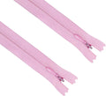 ANPURZII 2PCS #3 20 Inch Pink Invisible Zippers for Sewing Skirts, Nylon Coil Bulk Zippers for Pocket, Pillow(Pink 20" 2PCS)
