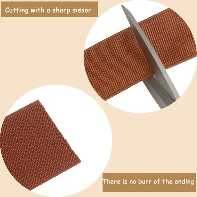 1.5 inch Coffee Wide Elastic Band for Sewing 10 Yards Double-Side Twill Woven Elasitc Stretch Heavy Knit Elastic Waistband for Pants Wigs DIY Crafts & Projects