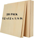 20PCS Basswood Sheets 1/8 x 12 x 12 Inch Plywood 3mm Square Wooden Board for Crafts, Unfinished Wooden Sheets 3mm Basswood for DIY Architectural Model MakingBurning Pyrography Drawing Laser Scroll