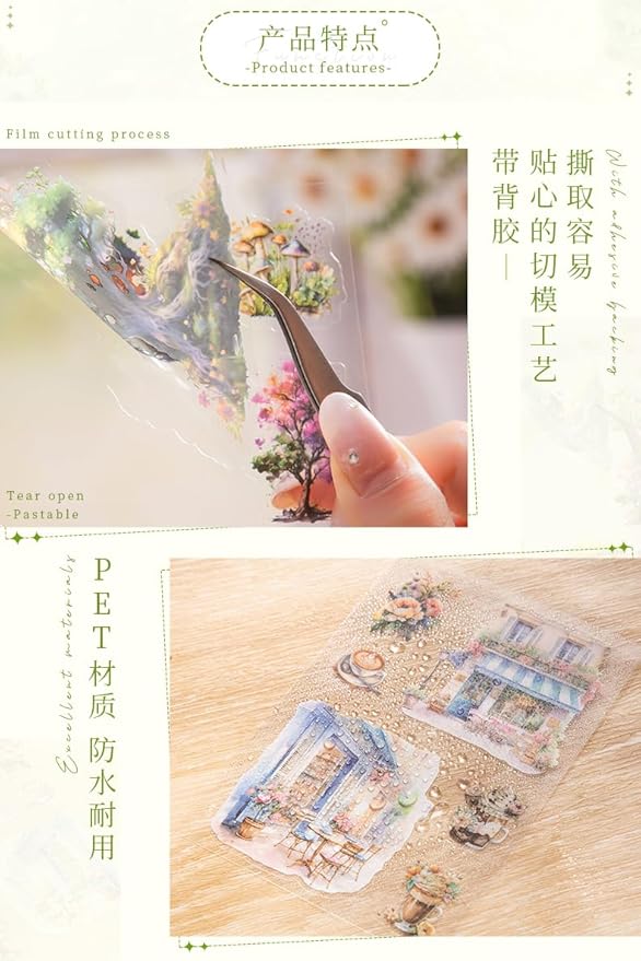 Alideco 20pcs Vintage Scrapbook Stickers Set Flower Butterfly Flower Window Sticker Book for Adults Sticker journaling Stickers for Scrapbooking(qicaisenlin)