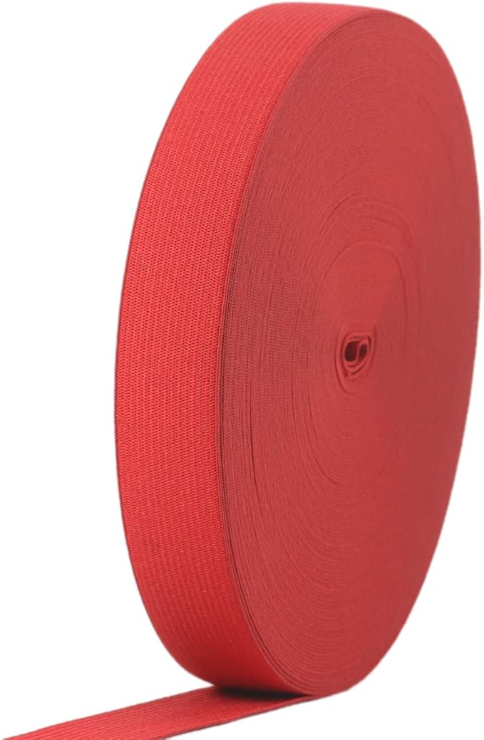 Red Knit Elastic Band for Sewing 1inch 40 Yards -25mm Flat Heavy Stretchy Elastic Straps Elastic Band Spool for DIY Craft-Bedspread-Clothing-Pants Waistband-Wigs-Skirts- DIY Projects