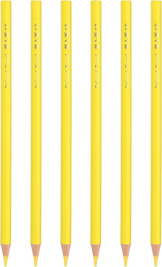 PATIKIL Lemon Yellow Colored Pencils Set,6 Pcs Oil Color Pencils Wooden Coloring Drawing Pencil for Artists Art Painting
