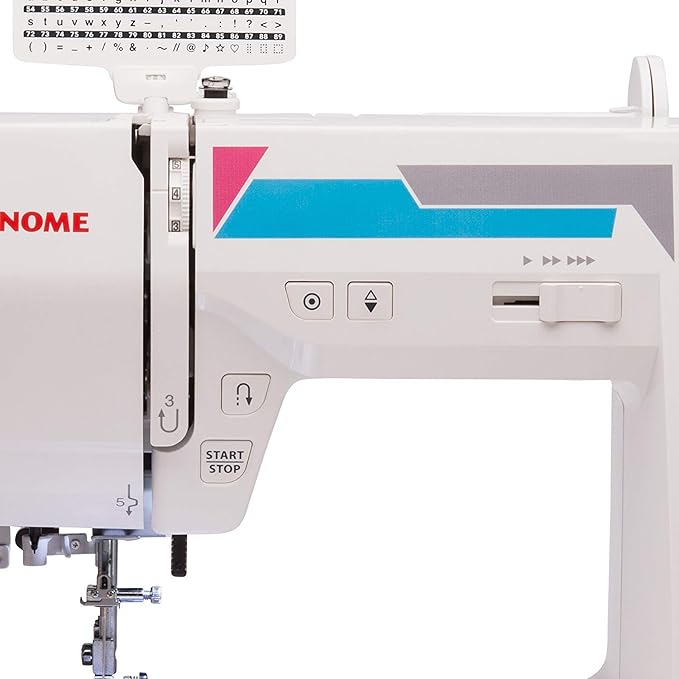 Janome MOD-200 Fully-Featured Computerized Sewing Machine with 200 Stitches, 12 Buttonholes, Alphabet Stitches, Stitch Memory, Drop Feed, Hard Cover and Bonus Presser Feet