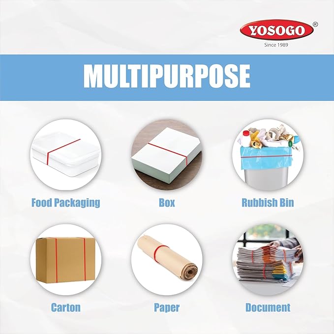 Yosogo Extra Large 8 Inch Big Postal Rubber Band - Assorted Colour Heavy Duty Elastic Biodegradable Natural Rubber Bands (30 PCS)