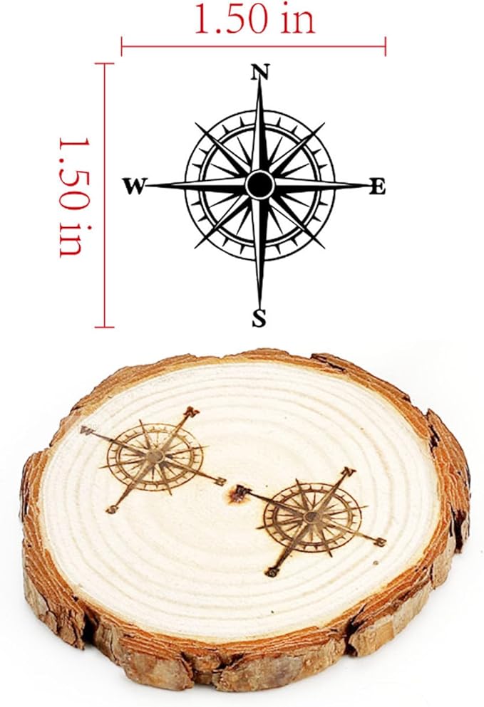 AIMOADO Compass Branding Iron, Brass Branding Iron Stamp for Hats Wood Leather