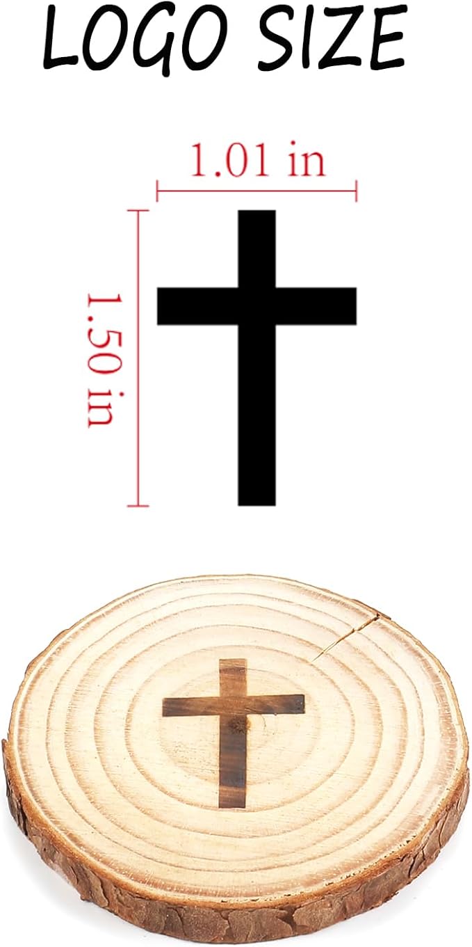 AIMOADO Christian Cross Branding Iron, 1 1/2" Brass Branding Iron Stamp for Hats Wood Leather