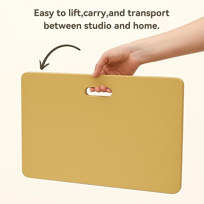 Wooden Wedging Board for Pottery - Clay Mat and Sculpting Tool for Handbuilding, Ceramics, and Crafting - Pottery Accessories for Adults (15.7inx9.8in)