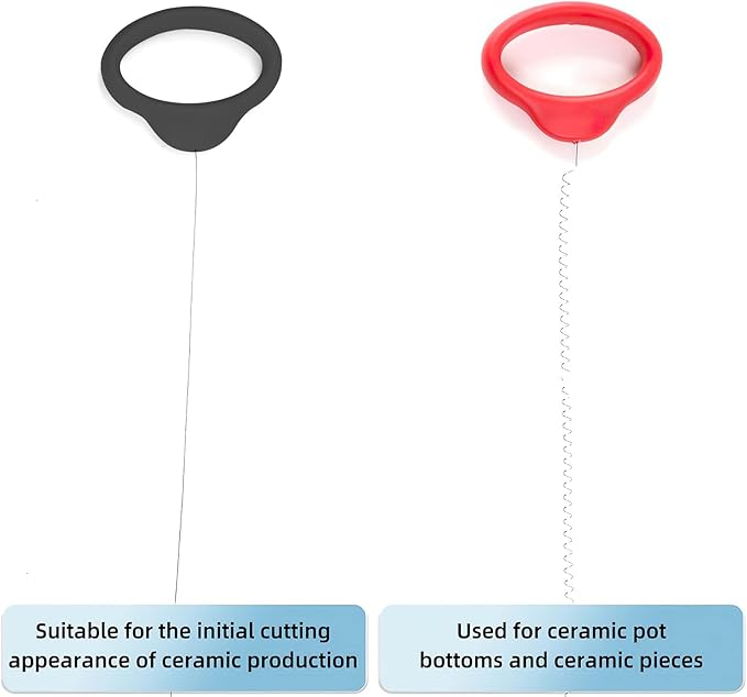Pottery Wire Tool, Black and Red Handle Standard Clay Wire Cutter for Pottery Wheel and Clay Artists, Pottery Wire Tool Widely Used in Pottery Wheel and Clay Cutting Sculpting Pottery Wire Tools