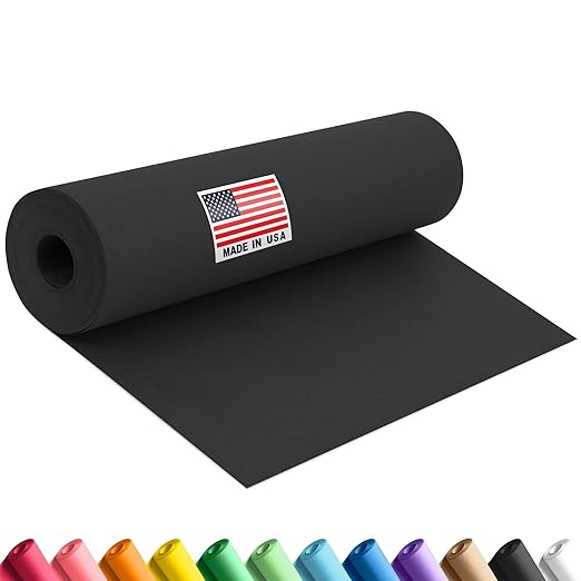 12" x 1200" (100 ft) Halloween Black Construction Paper Roll – Made in USA Construction Kraft Paper Roll for School Projects – Colored Paper for Arts & Crafts