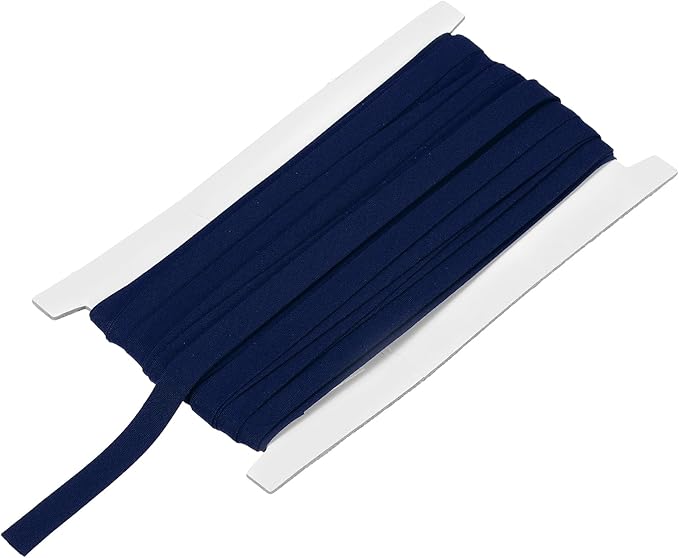 MECCANIXITY 2/5 Inch Double Fold Bias Tape Cotton Continuous Bulk Bias Tape for Sewing,Seaming Quilting Hemming Binding Crafts (Navy Blue 12 Yards)