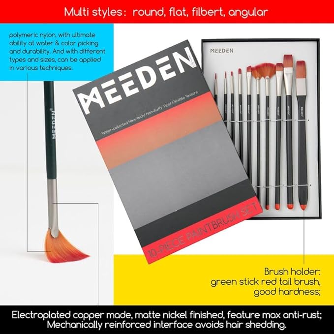 MEEDEN 72PCS Deluxe Acrylic Paint Set, Artist Painting Kit with Beech Wood Tabletop Easel, 48 Colors x 22ml Acrylic Painting Set, Canvas, Paint Brushes, Art Supplies for Adults, Kids, Beginners