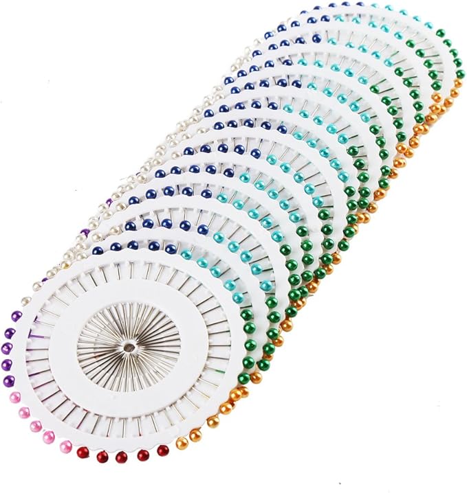 DECORA 480 Pieces Multicolor Sewing Pins Straight Quilting Pearl Head Pins for Christmas and Other Crafts Making