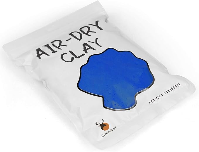 Cutedeer Blue Air Dry Clay, 1.1lb Foam Modeling Clay, Soft Squishy Molding for Kids Adults, Arts & Crafts Project Slime Supplies(1.1lb - 1 Pack, Blue)