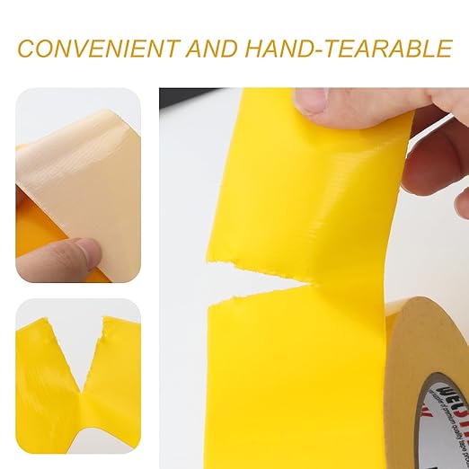 WELSTIK Professional Grade Yellow Duct Tape, Waterproof Duct Cloth Fabric,Duct Tape for Repairs, DIY, Crafts, Indoor Outdoor Use,2 Inch X 45 Yards
