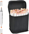 36 Colors Skin Color Markers Dual Tip Marker Pen Alcohol Based Marker with Carry Case, Permanent Sketch Manga Marker Pens for Portrait Illustration Drawing Coloring