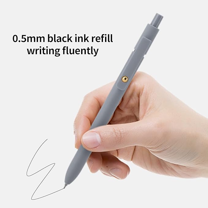 Ddaowanx Gel Pens, 12 Pcs 0.5mm Quick Dry Black Ink Pens Fine Point Smooth Writing Pens, Cute Office School Supplies Gifts for Women (12 Pcs Morandi-Black Ink)