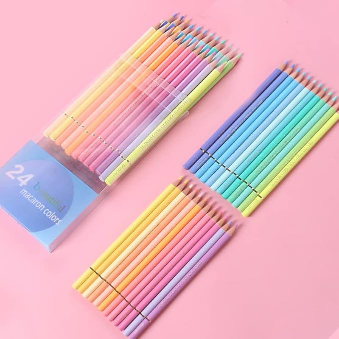 SuoLong 24 Colored Pencils - Premium Soft Core 24Unique Colors No Duplicates Color Pencil Set for Adult Coloring Books, Artist Drawing, Sketching, Crafting