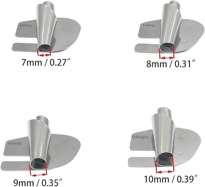 4pcs Sewing Rolled Hemmer Foot Stainless Steel Rolled Hem Presser Foot Universal Rolled Hem Foot for Sewing Machine (Silver)