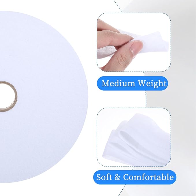 2 Rolls Jelly Roll Batting Strip for Rugs, 100 Yards 2 1/4 Inch Cotton Blend Fleece Batting Roll, Needle Punched Cotton Batting with Fabric Tube Maker for Jelly Roll Rugs, Braided Rug
