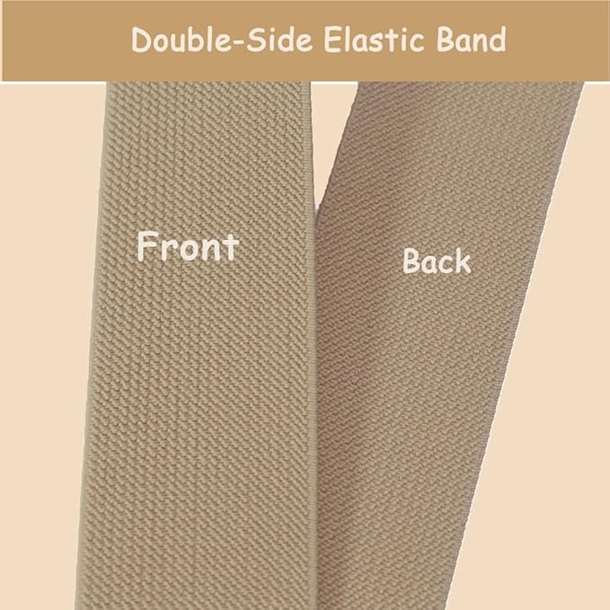 Khaki Knit Elastic Band For Sewing 1-1/2 inch 10 Yards -38mm Flat Heavy Stretchy Elastic Straps Elastic Band Spool for DIY Craft-Bedspread-Clothing-Pants Waistband-Wigs-Skirts- DIY Projects