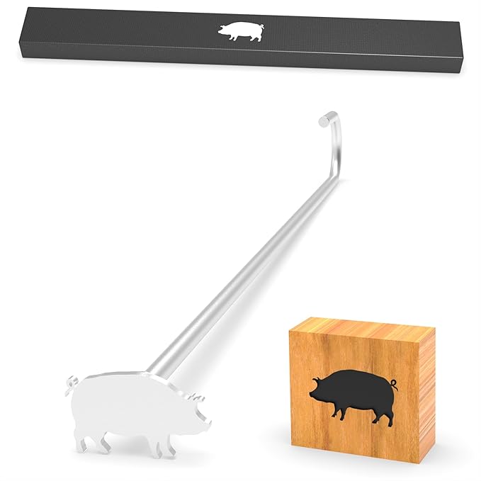 1.2" Custom Wood Branding Iron Personalized for Wood Working, Leather Hats, Steak, BBQ Brander & Bread Logo, Personalized Steak Branding Iron for Food (Small, 038# Pig)
