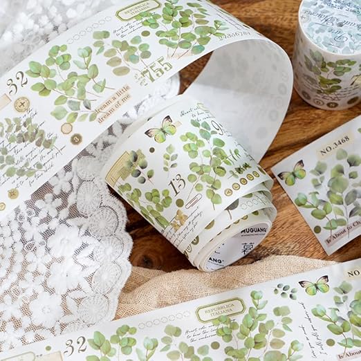 Alideco 6pcs Decorative Adhesive Tapes Fresh Literary Girl Botanical Flower Landscape PET Tape Great for Bullet Journal Supplies, Arts, Scrapbook, DIY Crafts, Planners (wujinglianxia)