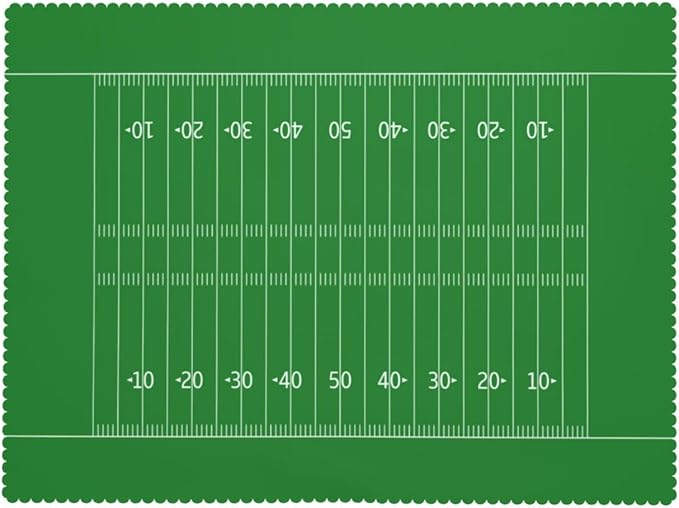 American Football Field Rectangle Tablecloth Green Lawn Sport Table Cloth Dining Table Cover for Home Kitchen Restaurant Party Buffet Picnic 54 x 72 Inch