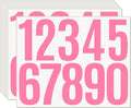 10 Sheets Vinyl Mailbox Number Stickers - Self-Adhesive Address Labels for Cars, House Doors, Windows & Metal Mailboxes (Pink, 3 inch)