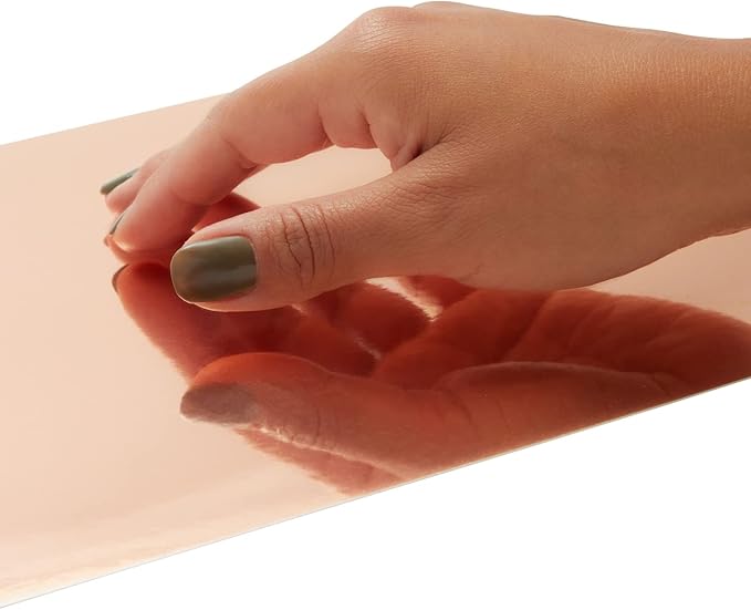 Rose Gold Foil Cardstock Sheets - 24 Pack, 8.5 x 11 In, 350 gsm - Mirror Finish for Scrapbook Paper - Heavyweight Metallic Cardstock for Card Making Supplies