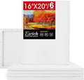 ESRICH Stretched Canvas for Painting 16x20 Inch, 6Pack Large Canvas for Painting, Primed Acid-Free Cotton Blank Canvases, Art Paint Canvases for Oil Paint,Watercolor,Acrylic Paint,Gouache and Tempera.