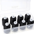 New brothread - 18 Options - Multi-Purpose 100% Mercerized Cotton Thread 50S/3 600M Each Spool for Quilting, Serger, Sewing and Embroidery - 8xBlack with Clear Plastic Storage Box